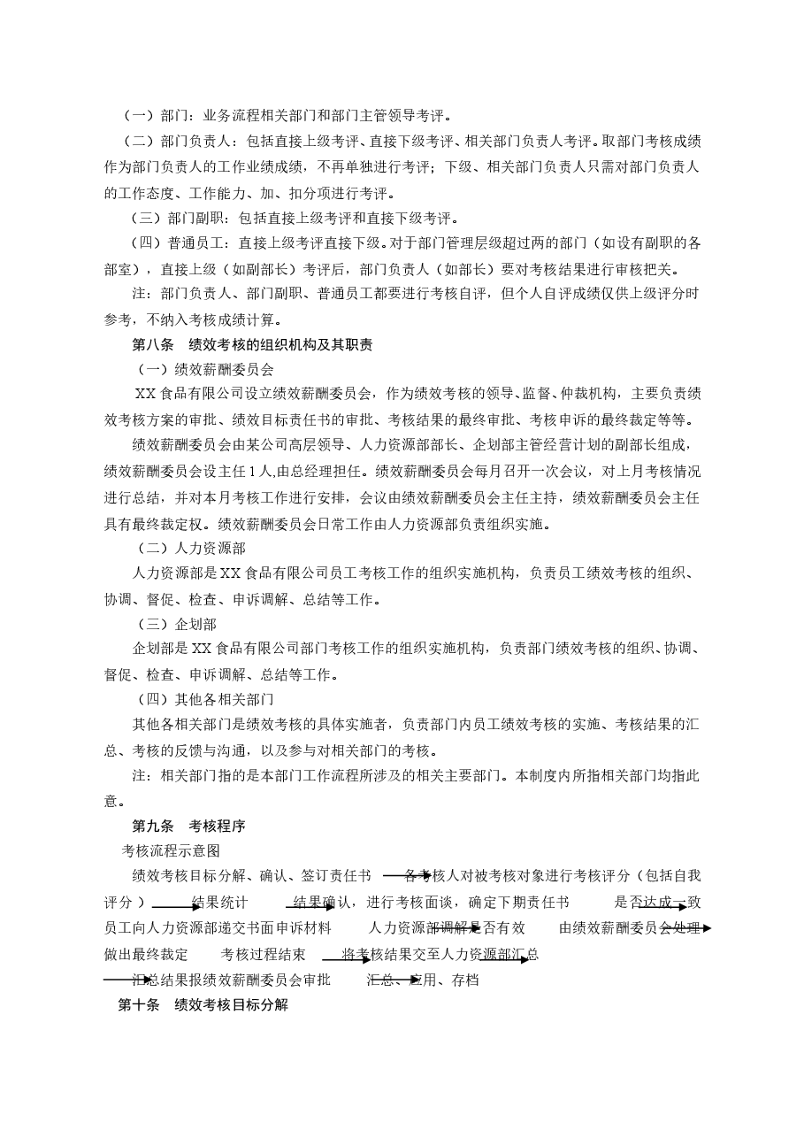 食品有限公司绩效管理制度.doc，第3页预览