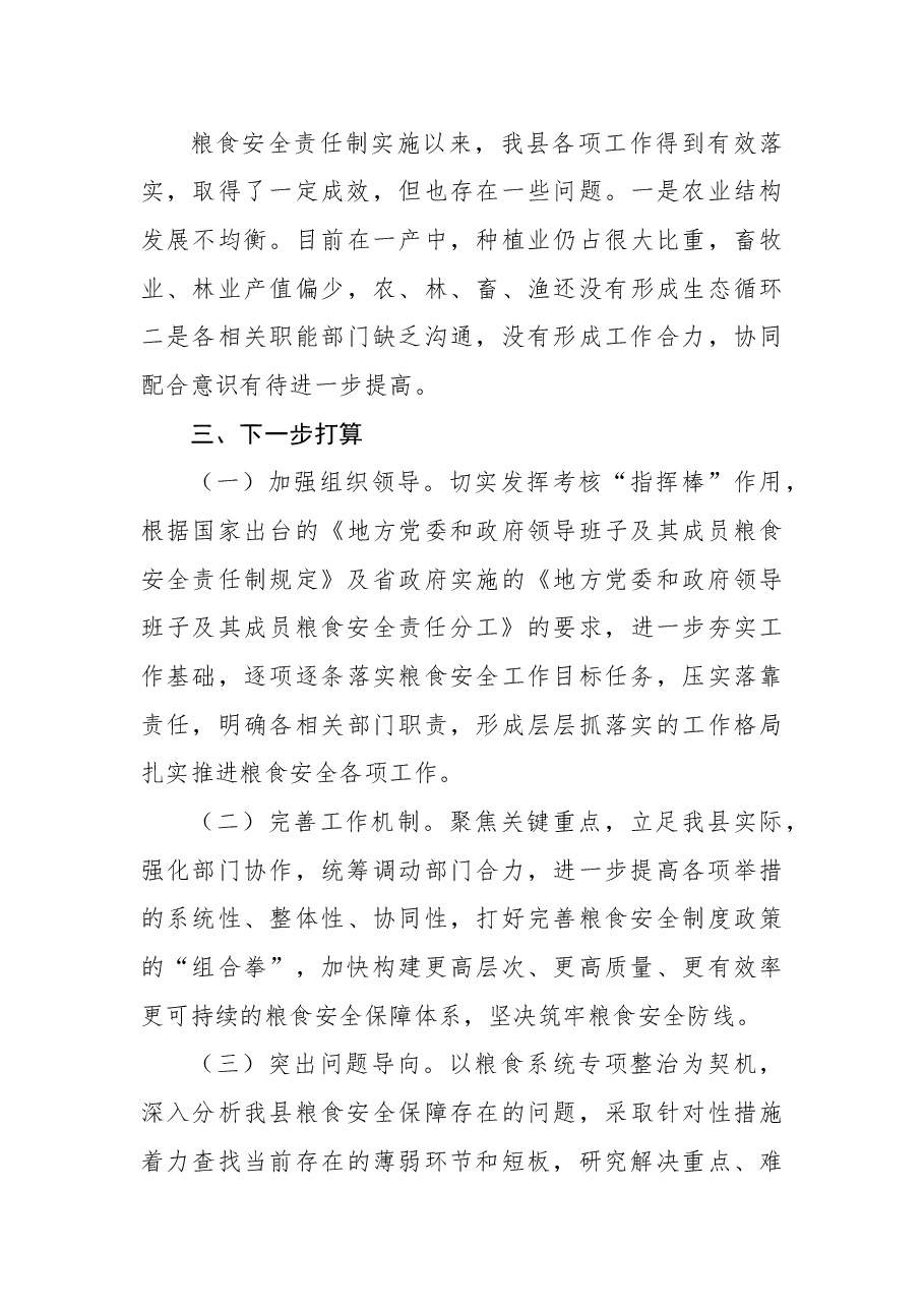 地方党委和政府班子及其成员履行粮食安全责任制工作情况汇报.docx,第4页预览