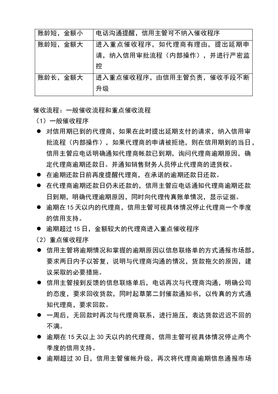 参考工具:应收帐款监控与催收流程设计.doc,第2页预览