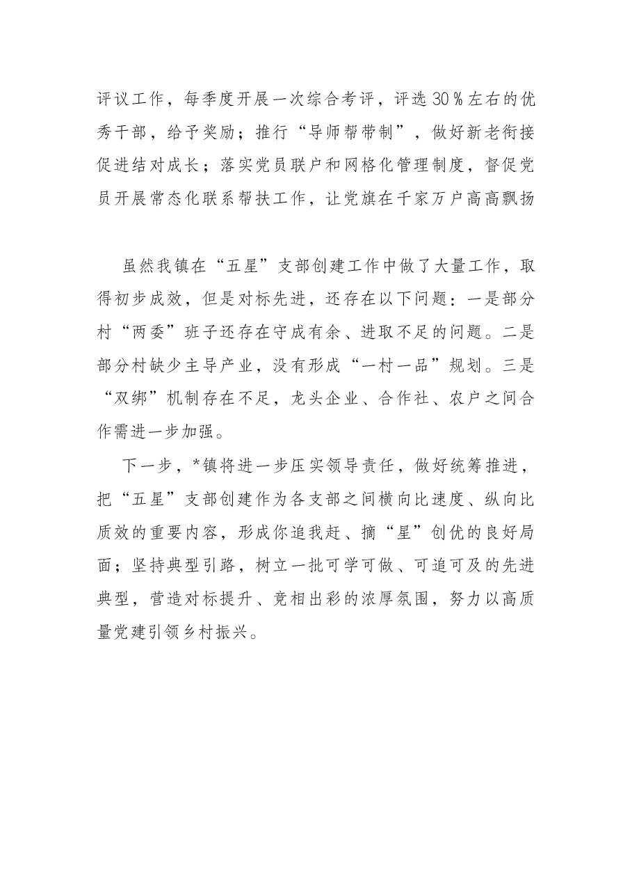 镇“五星”支部创建工作汇报材料.docx,第4页预览