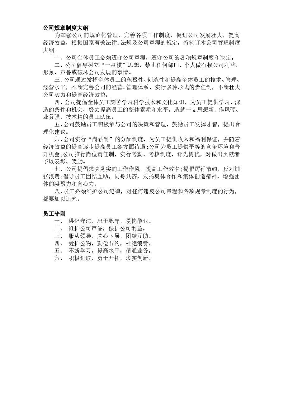 公司规章制度 (2).doc，第2页预览