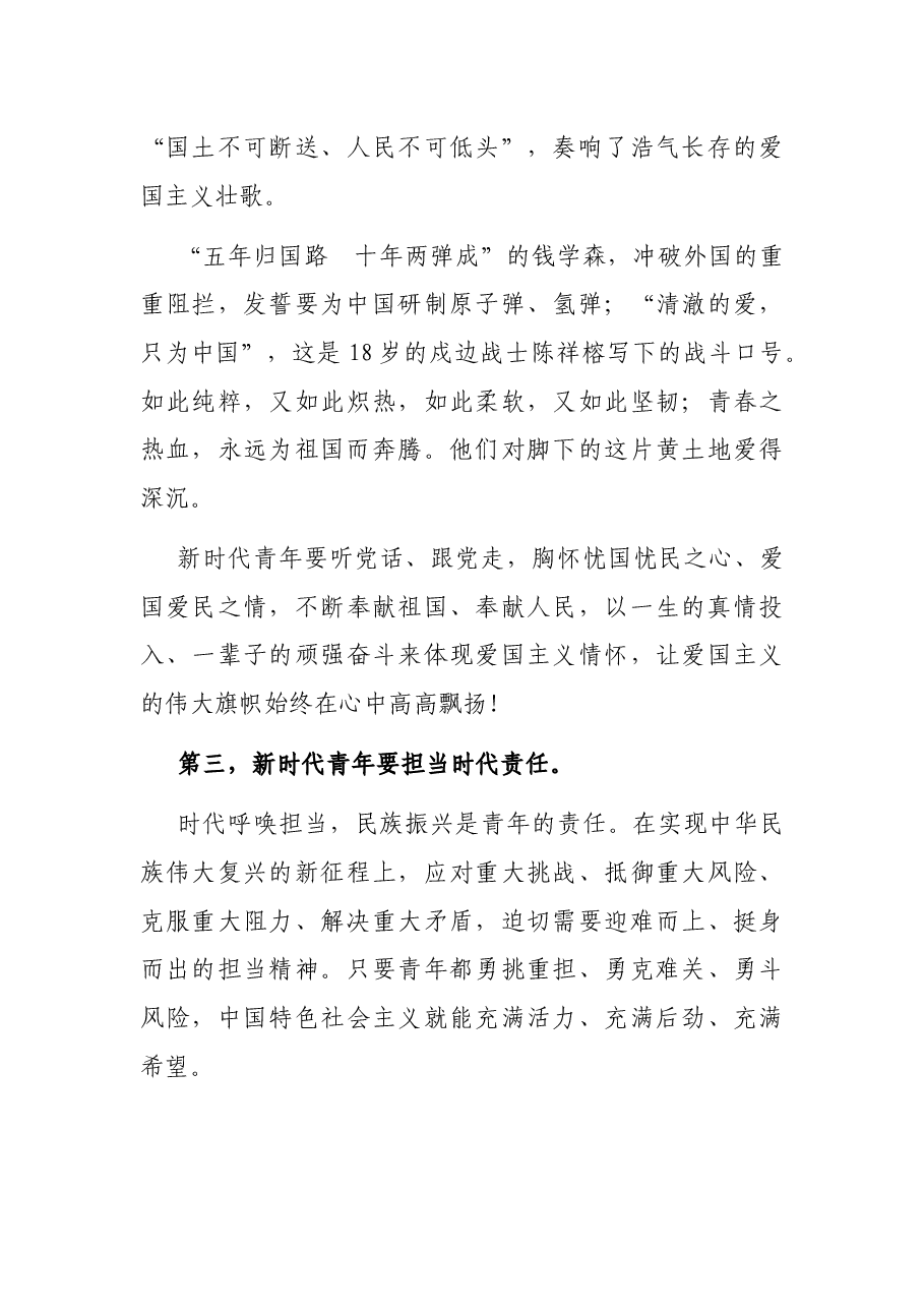 青年思政课讲稿:做担当民族复兴大任的新时代新青年.docx,第4页预览