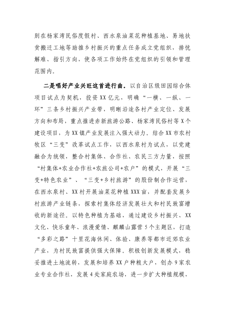 X镇乡村振兴进展情况汇报提纲.docx,第2页预览