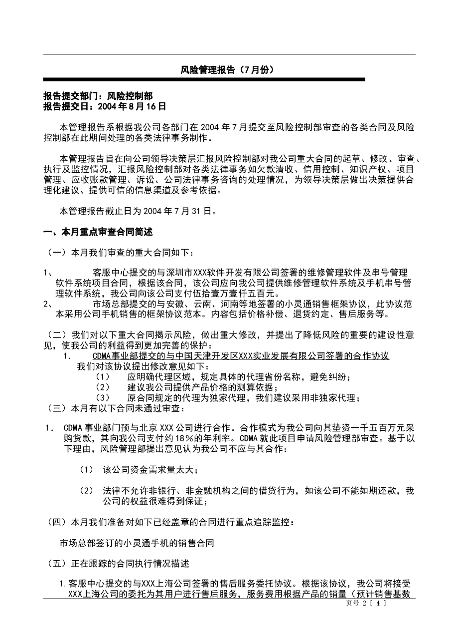 财税工具-风险管理报告样本.doc,第2页预览
