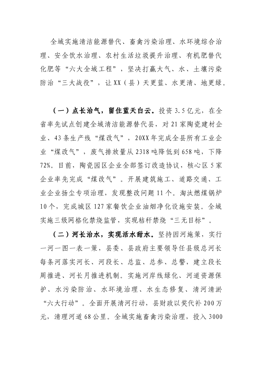 X县迎接中央环保督察工作推进情况汇报.docx,第3页预览