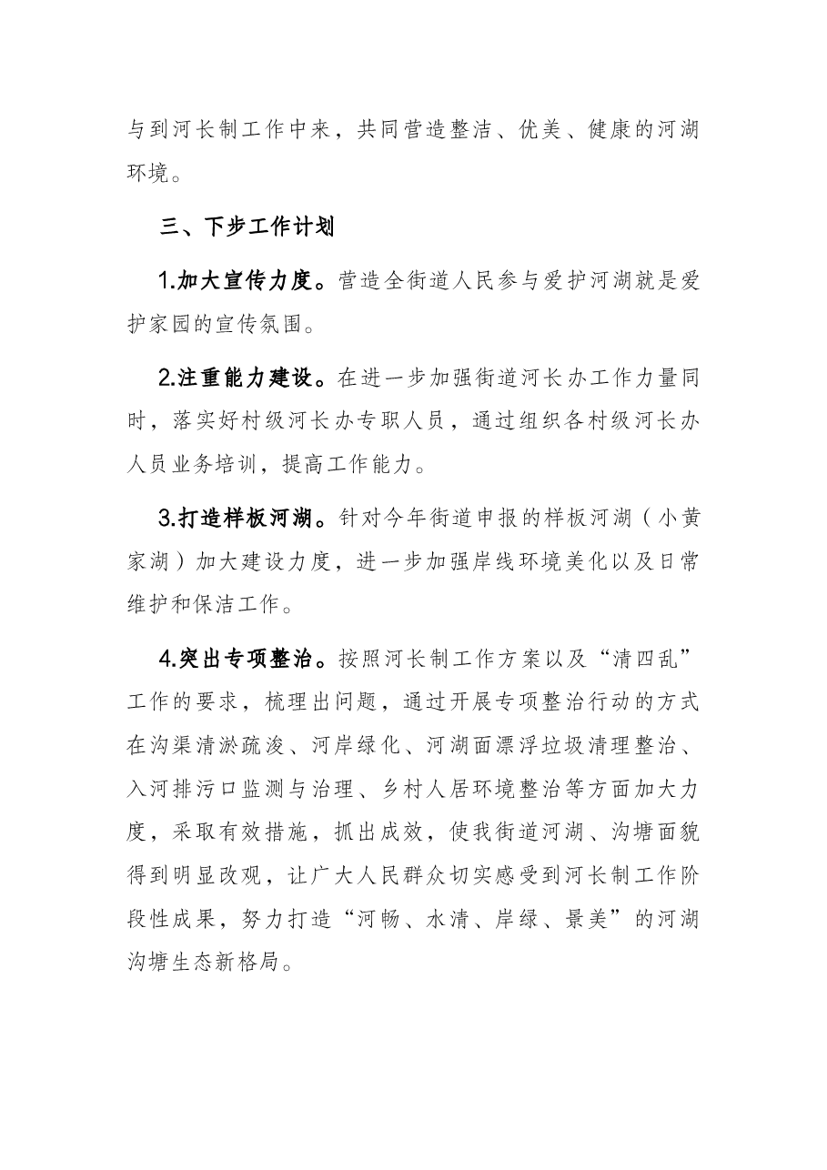 街道河(湖)长制工作汇报.docx,第4页预览