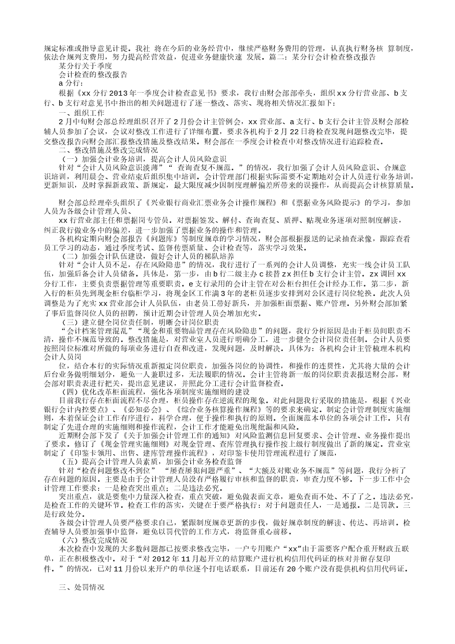 银行财务自查报告.doc,第2页预览