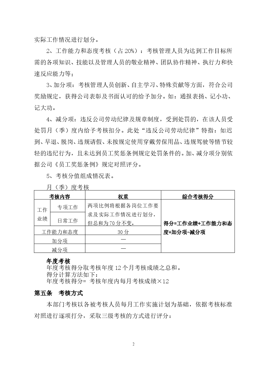 员工绩效考核实施细则.doc,第2页预览