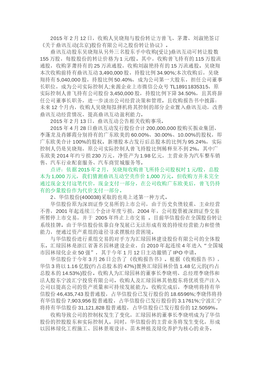 新三板借壳上市操作方法及案例详解.docx,第4页预览