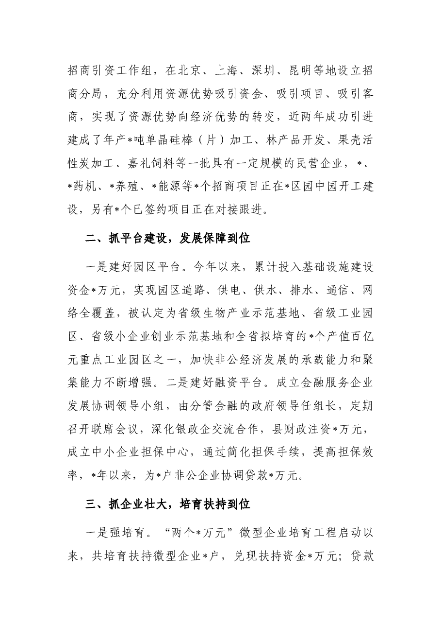 某县抓招商引资推动经济发展工作汇报.docx,第2页预览