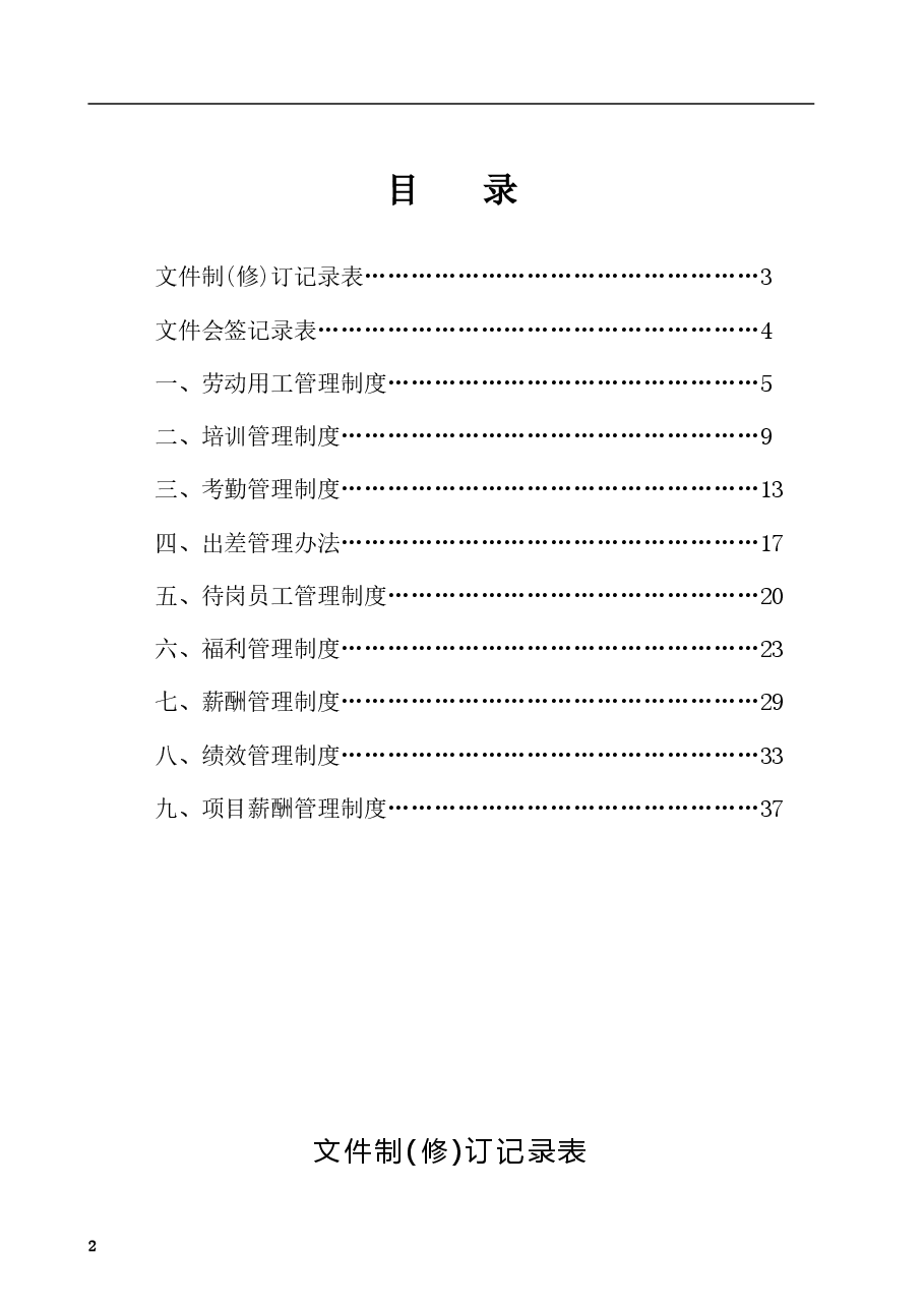 人力资源管理制度汇编修订版.doc,第2页预览