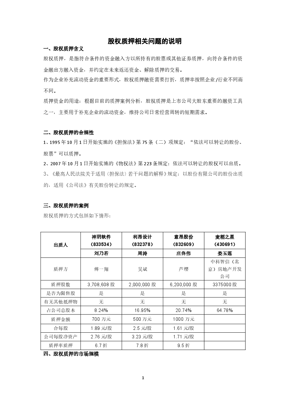 股权质押相关说明.doc,第1页预览