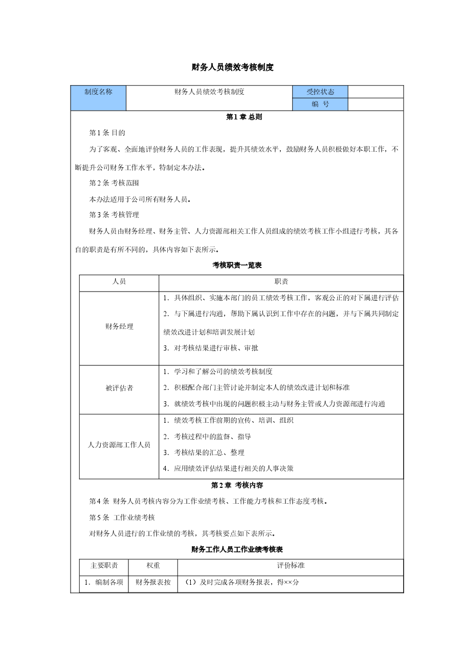 财务人员绩效考核制度.doc,第1页预览