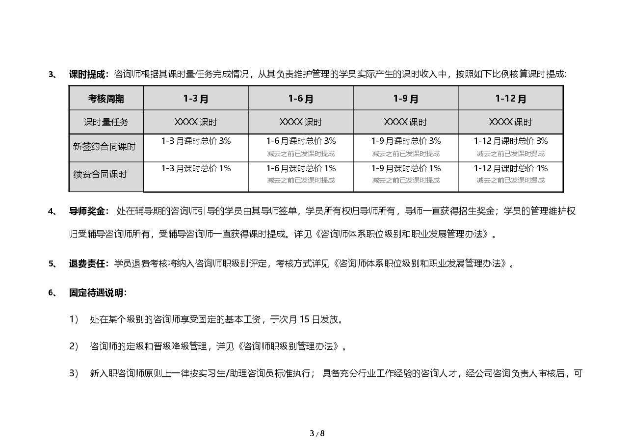 培训学校教育咨询师薪酬与激励制度.doc，第3页预览