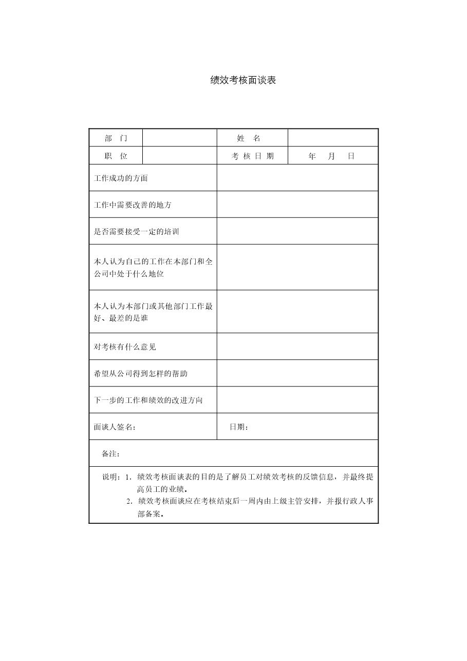 绩效考核面谈表.docx,第1页预览