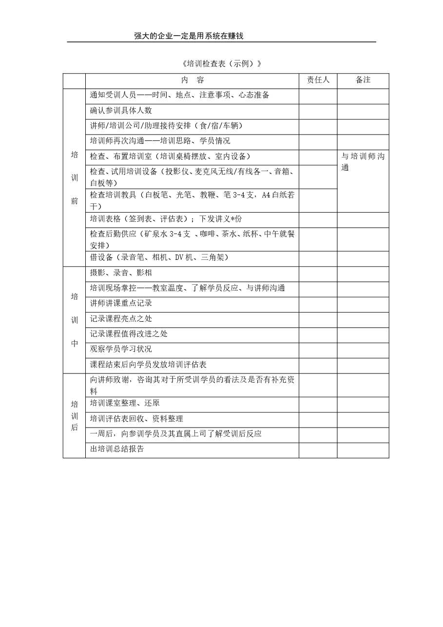 培训检查表(示例).doc,第1页预览