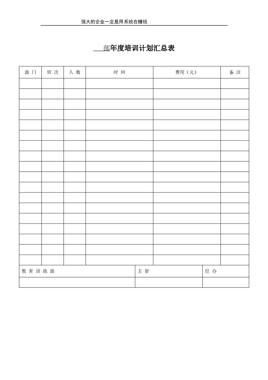 部年度培训计划汇总表.doc,第1页预览