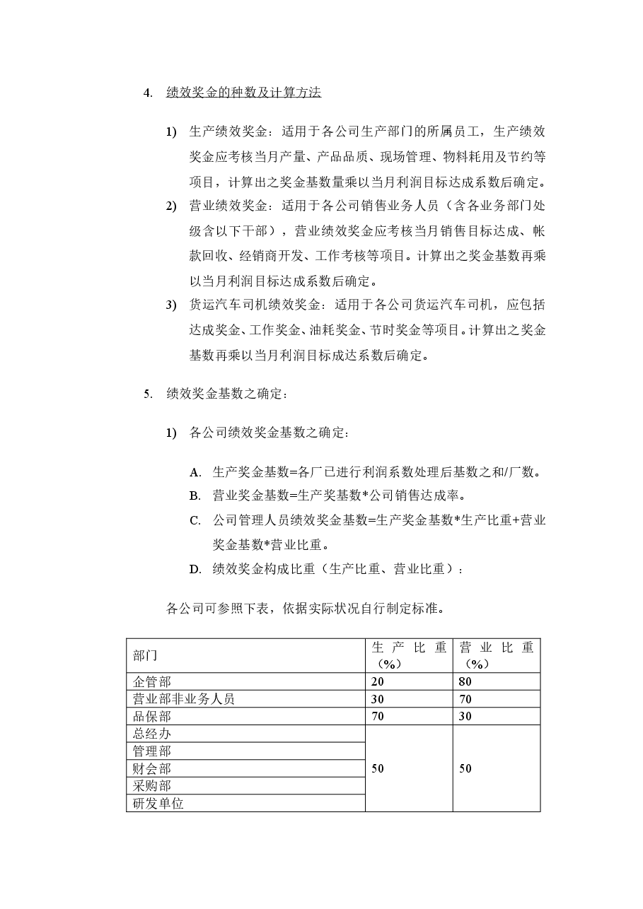 绩效奖金、年终奖金发放办法(制造类).doc,第3页预览
