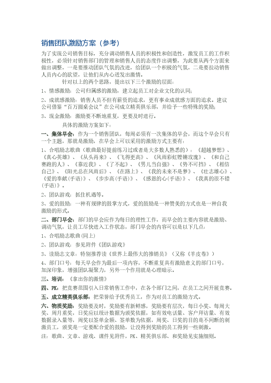 销售团队激励方案.docx,第1页预览