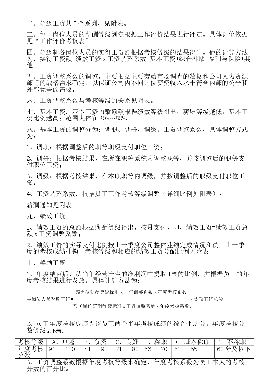 企业等级薪酬制度-模版.doc,第2页预览
