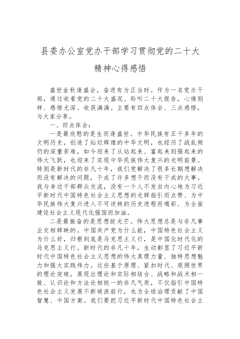 (7篇)县委学习党的二十大心得体会汇编.docx,第4页预览