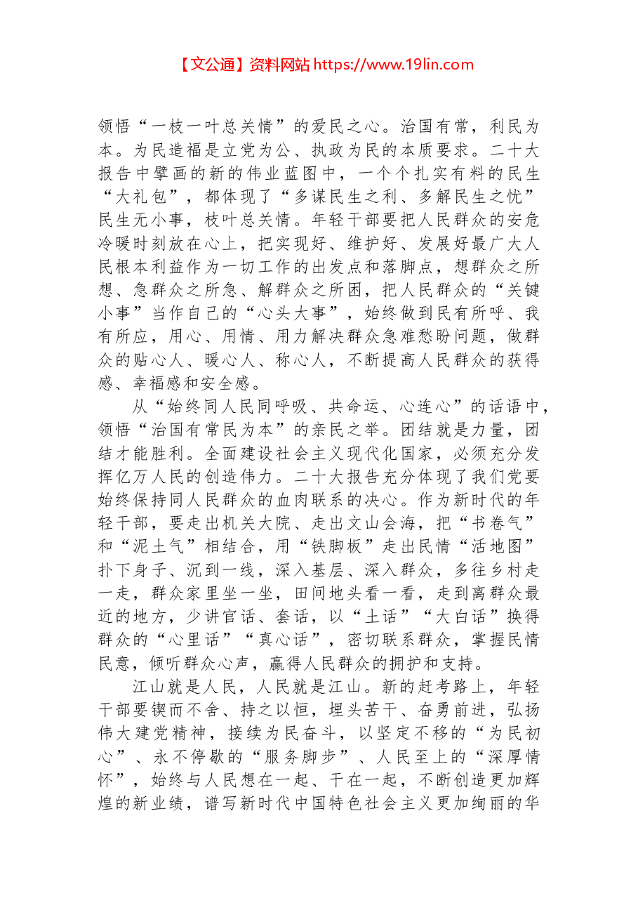 二十大报告心得:人民情怀,历史担当.docx,第2页预览