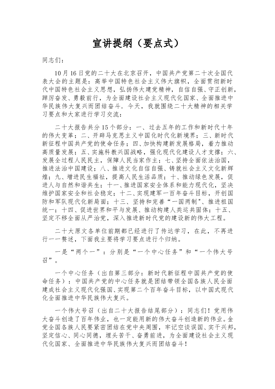 二十大宣讲提纲.doc,第1页预览