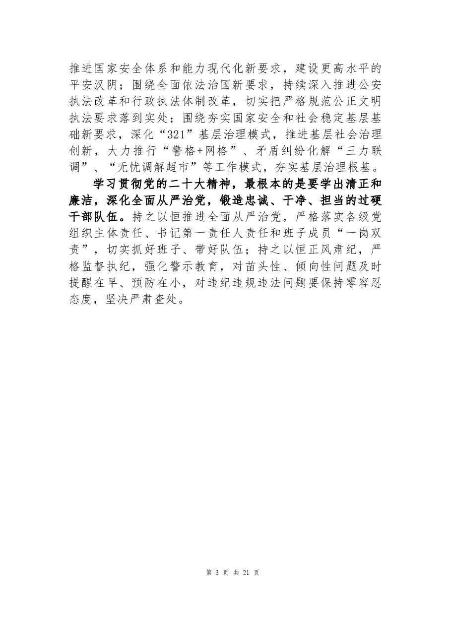 (11篇)公安局学习党的二十大精神心得体会汇编.docx,第3页预览