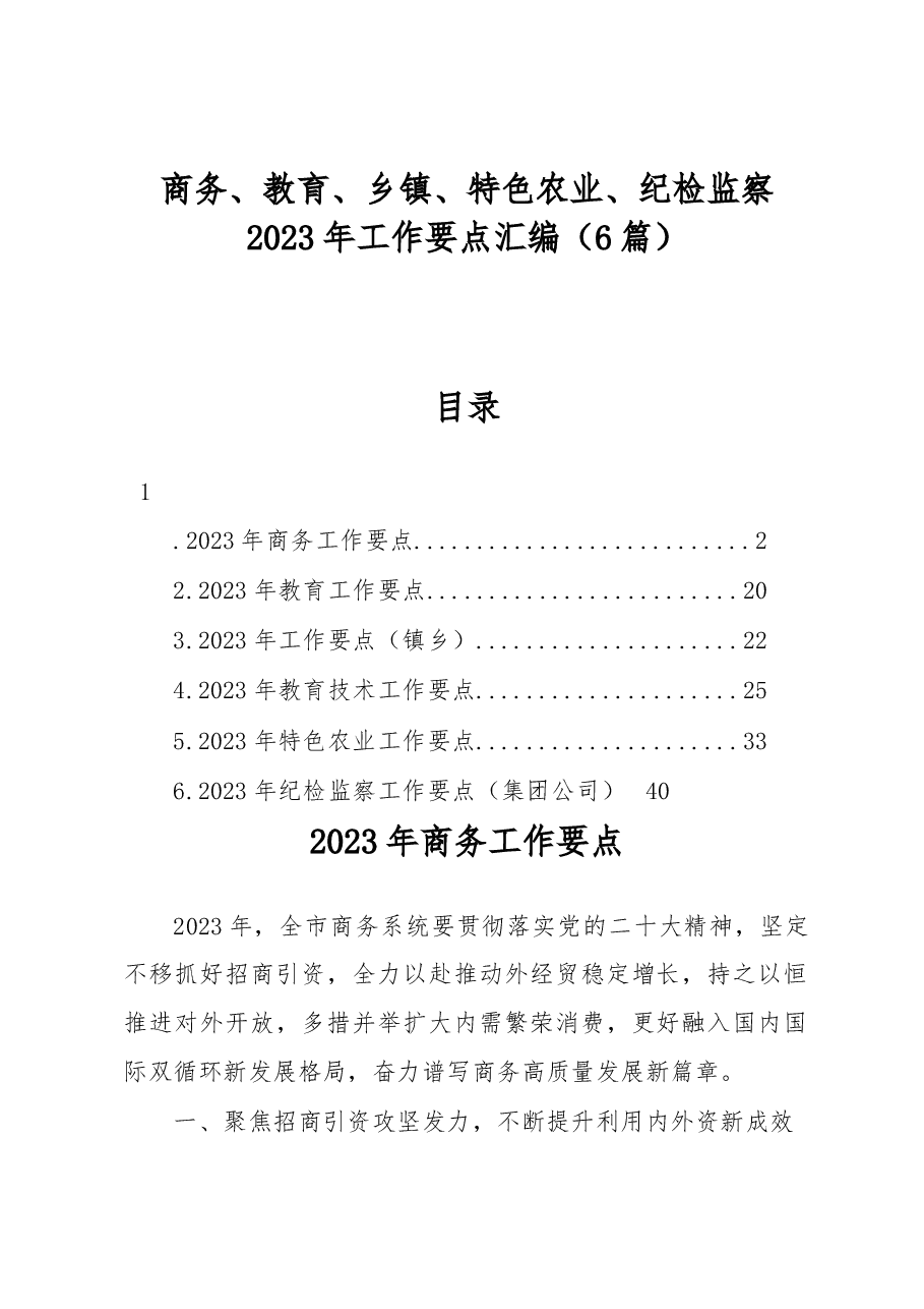 (6篇)2023年工作要点.docx,第1页预览