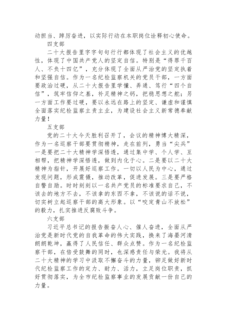 (50篇)纪委监委学习党的二十大心得体会简短发言.docx,第2页预览