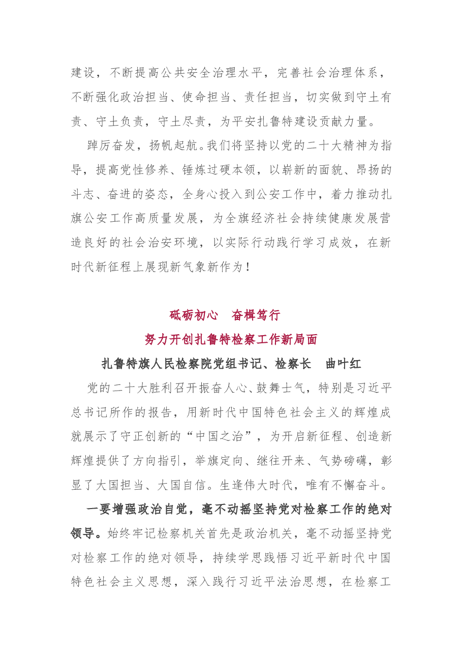 (5篇)政法系统党员干部学习贯彻党的二十大精神感悟摘编(一).doc,第4页预览