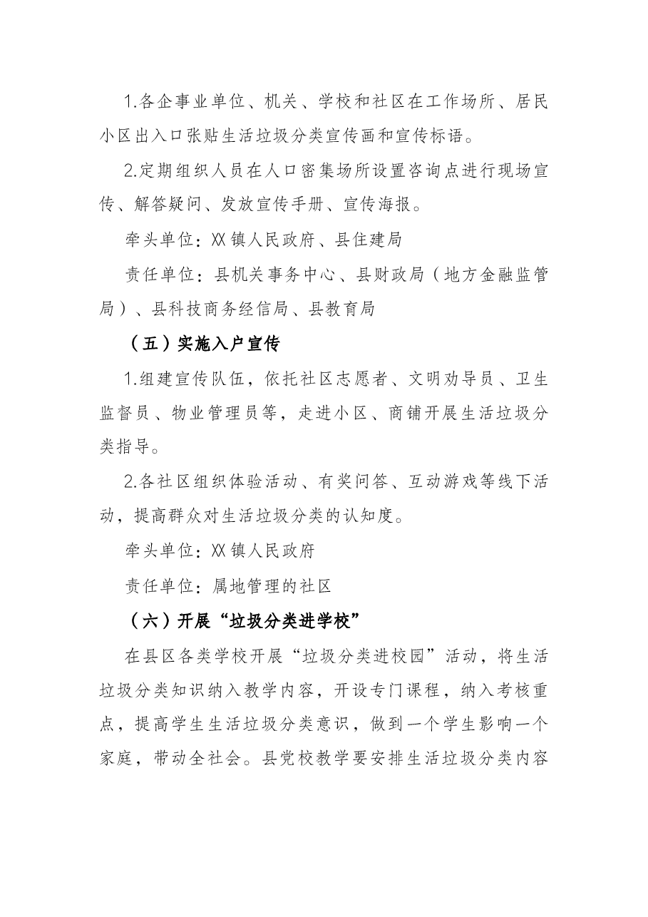 县生活垃圾分类宣传工作实施方案.docx,第4页预览