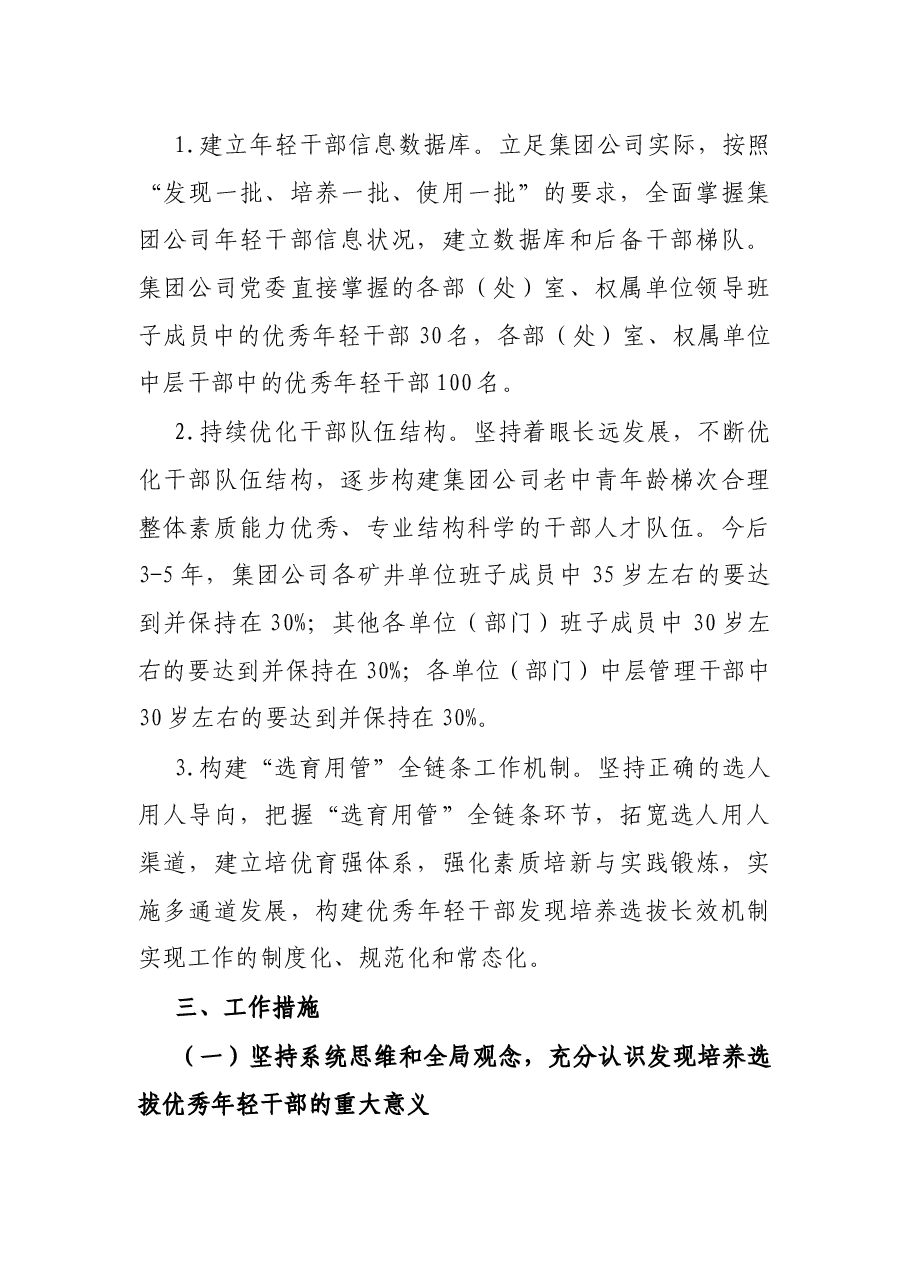 X集团公司《关于适应新时代要求大力发现培养选拔优秀年轻干部的中期规划》的方案.docx,第2页预览