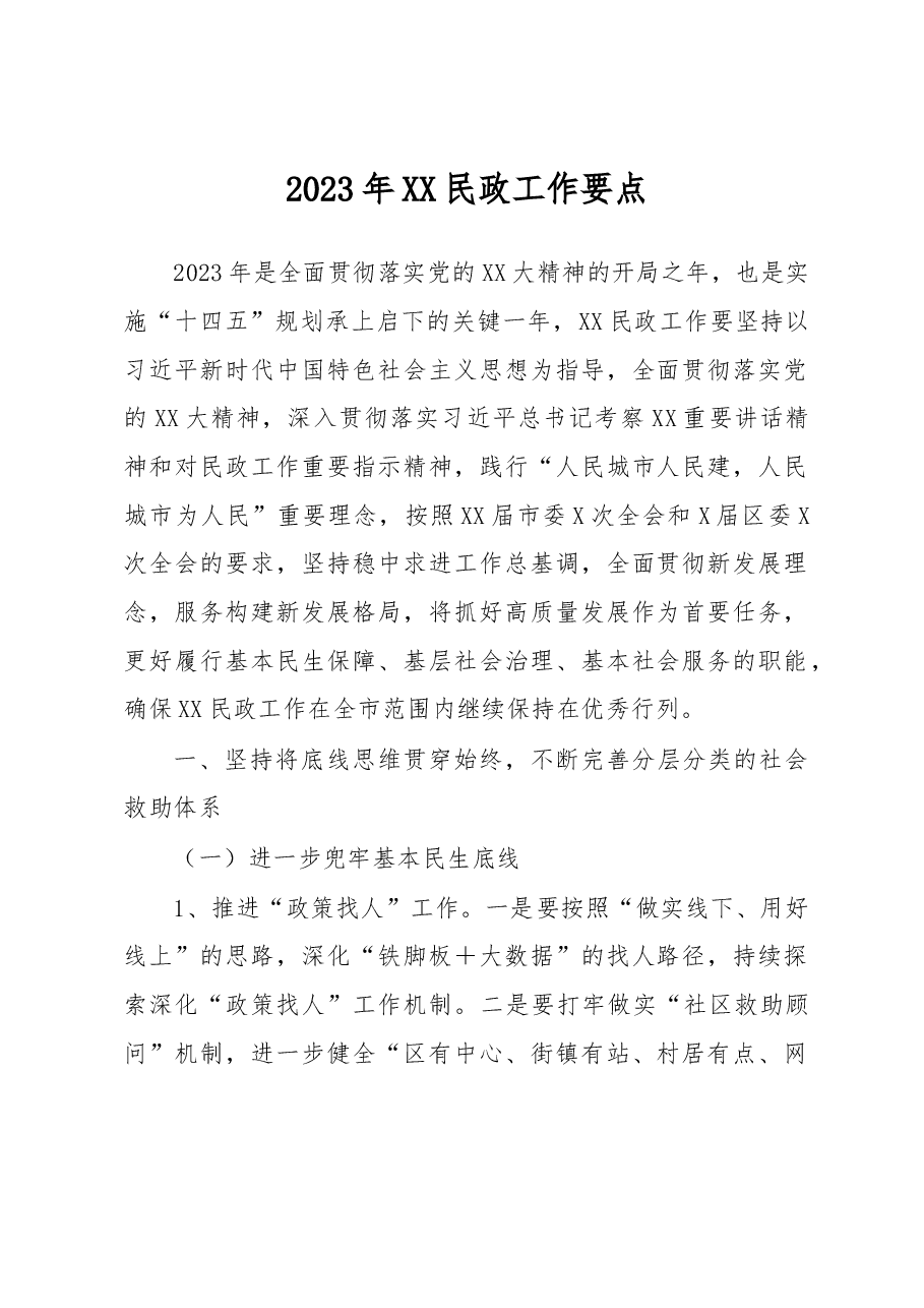 2023年XX民政工作要点.docx,第1页预览