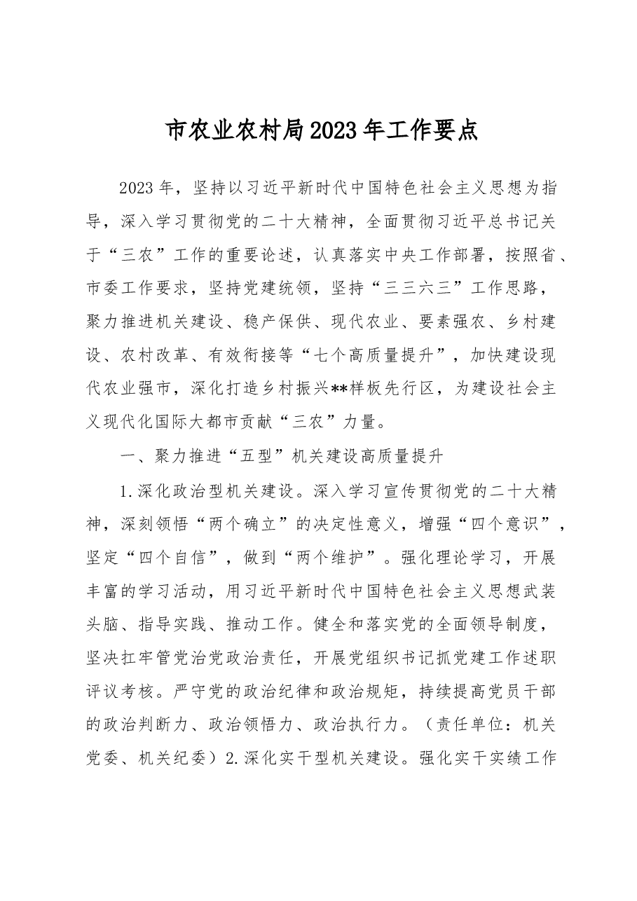 市农业农村局2023年工作要点.docx,第1页预览