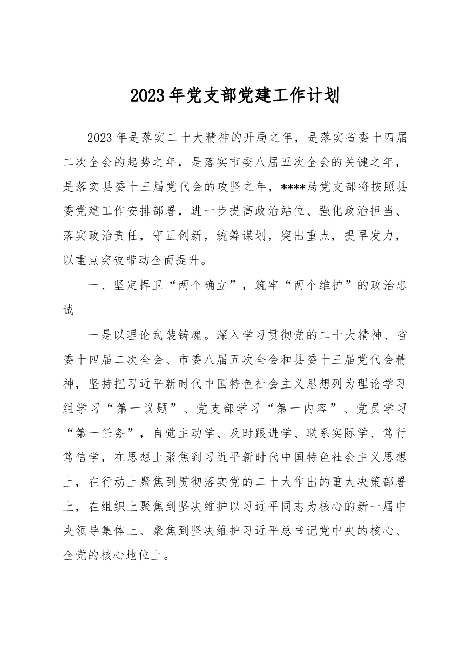 2023年党支部党建工作计划.docx,第1页预览