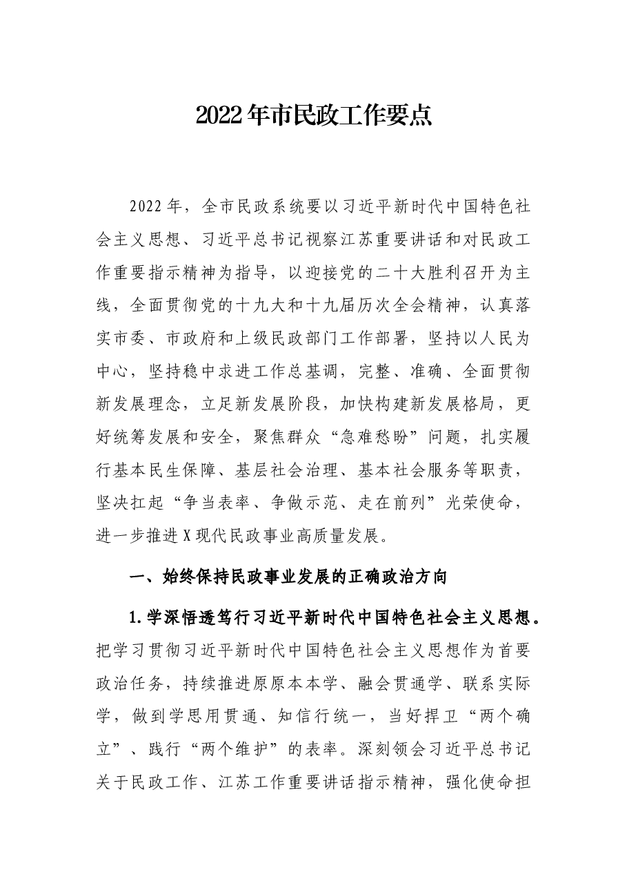 2022年市民政工作要点.docx,第1页预览