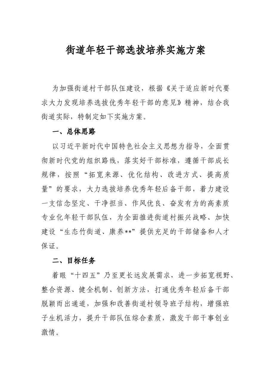 街道年轻干部选拔培养实施方案.docx,第1页预览