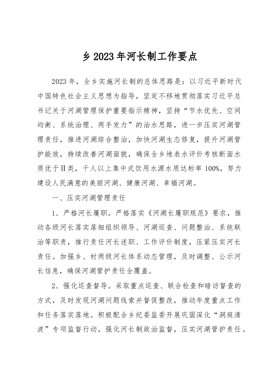 乡2023年河长制工作要点.docx,第1页预览