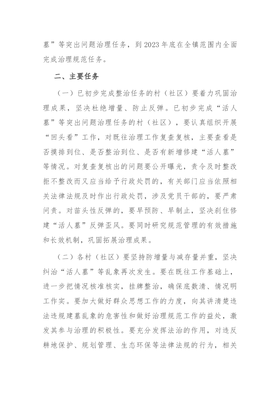 镇巩固和深化“活人墓”等突出问题整治规范工作方案.docx,第2页预览