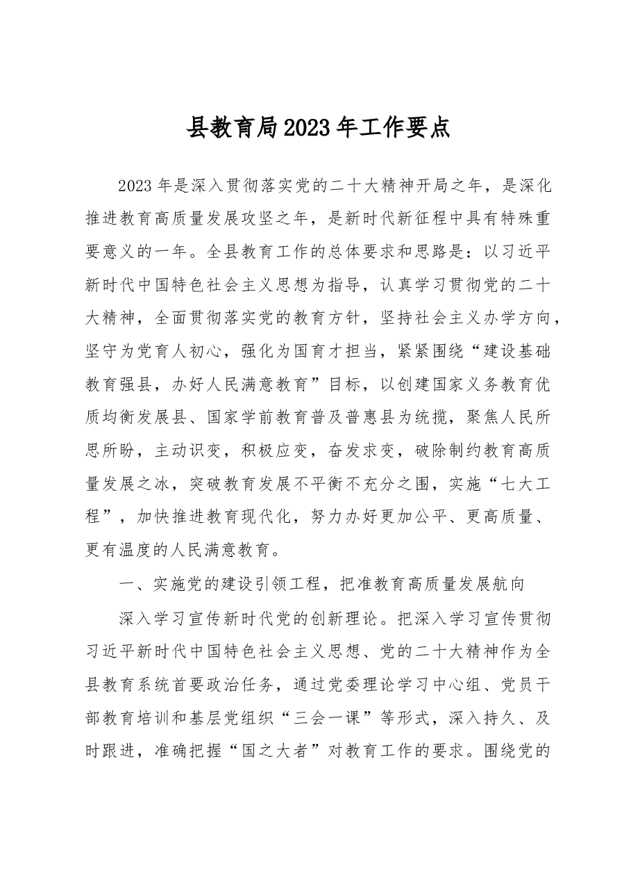 县教育局2023年工作要点.docx,第1页预览