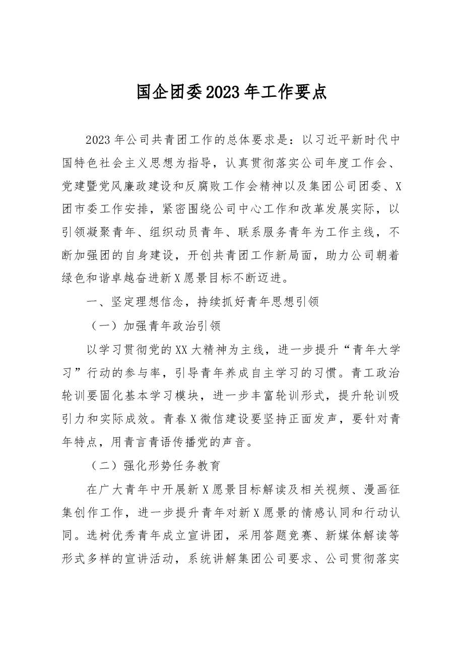 国企团委2023年工作要点.docx,第1页预览