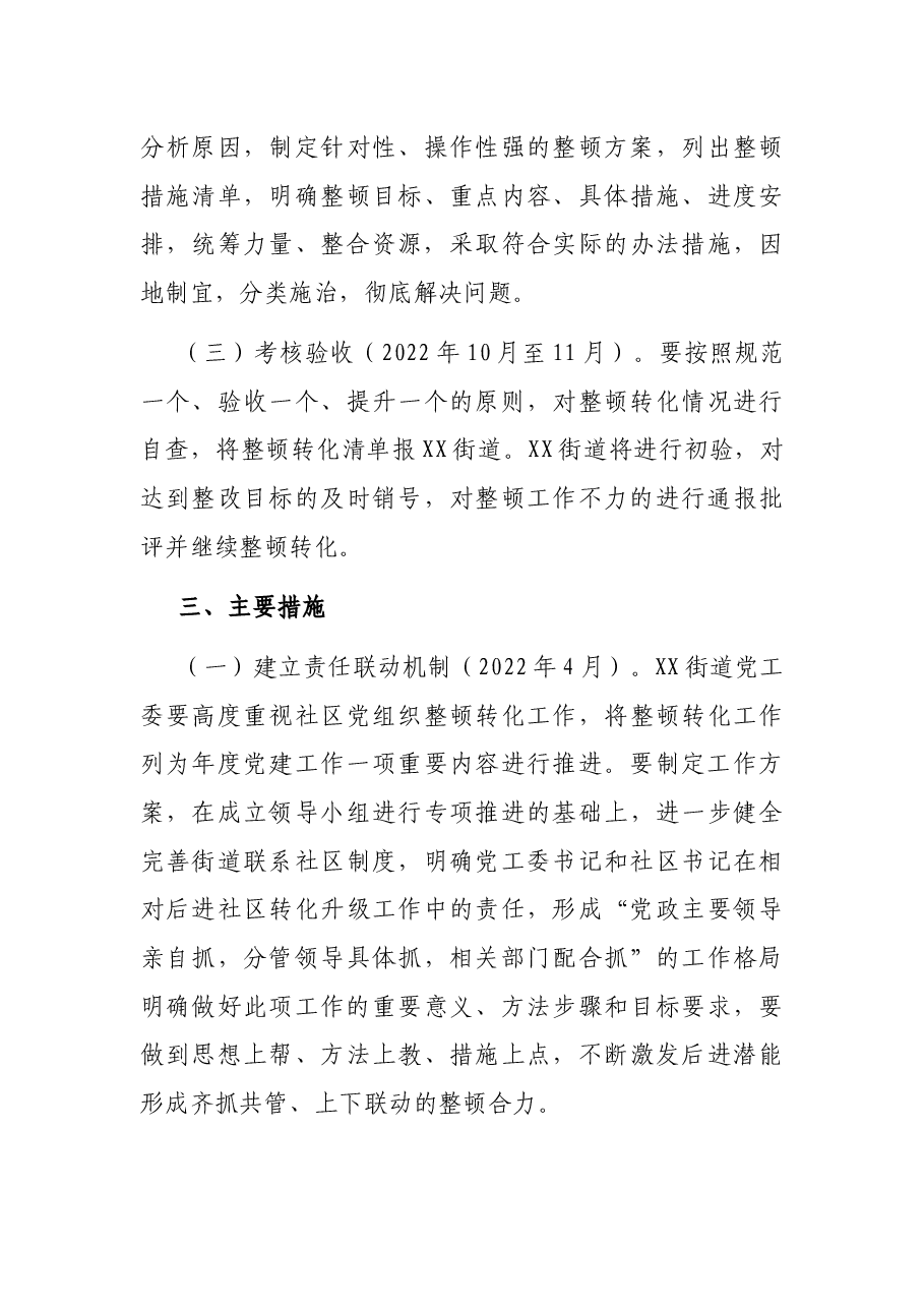街道后进社区党组织整顿转化工作方案.docx,第3页预览