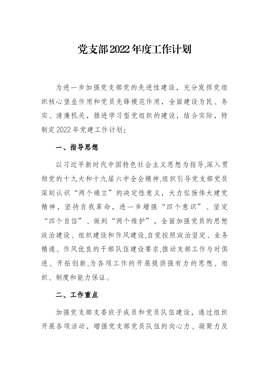 党支部2022年度工作计划.docx,第1页预览