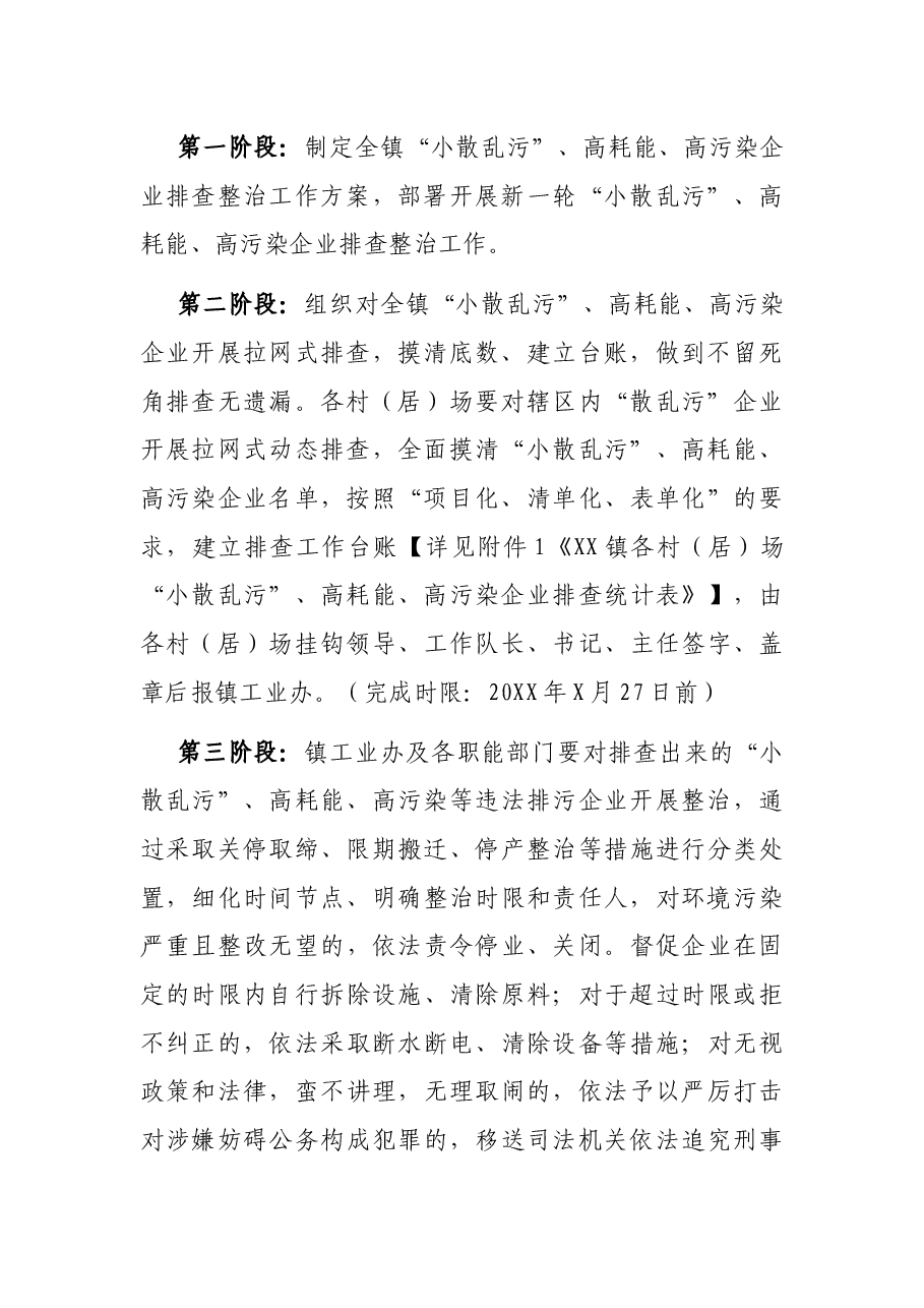 X镇“小散乱污”、高耗能、高污染企业排查整治工作方案.docx，第3页预览