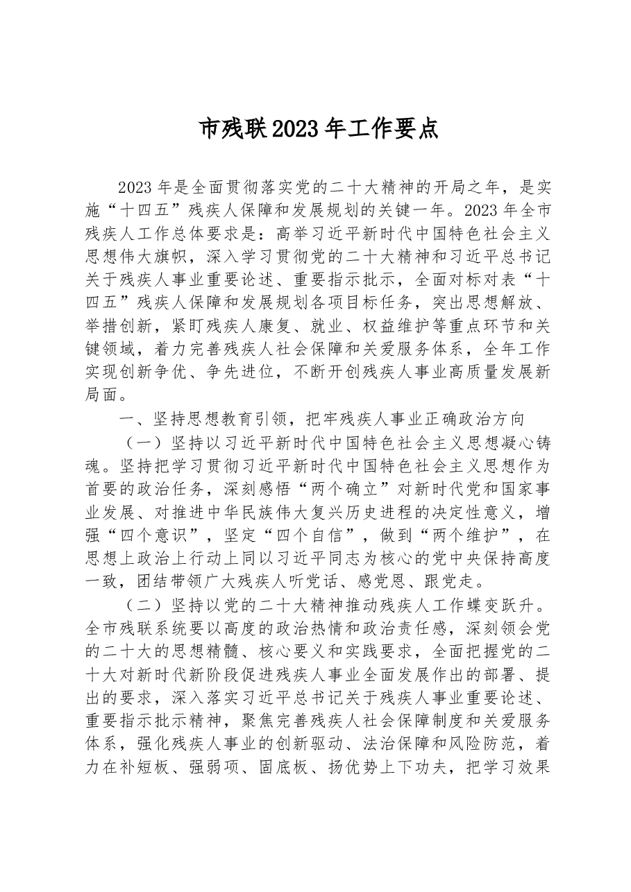 市残联2023年工作要点.docx,第1页预览
