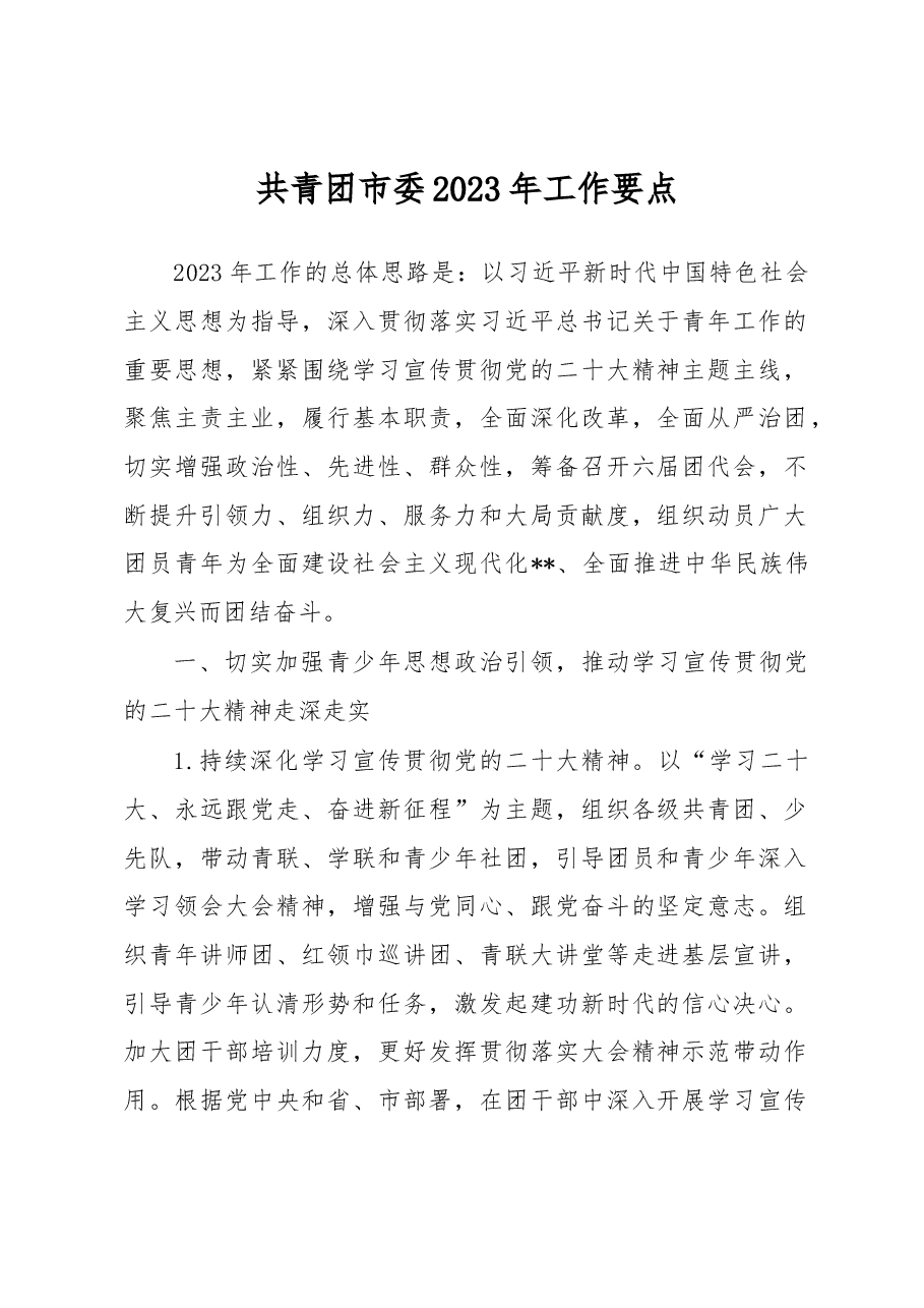 共青团市委2023年工作要点.docx,第1页预览