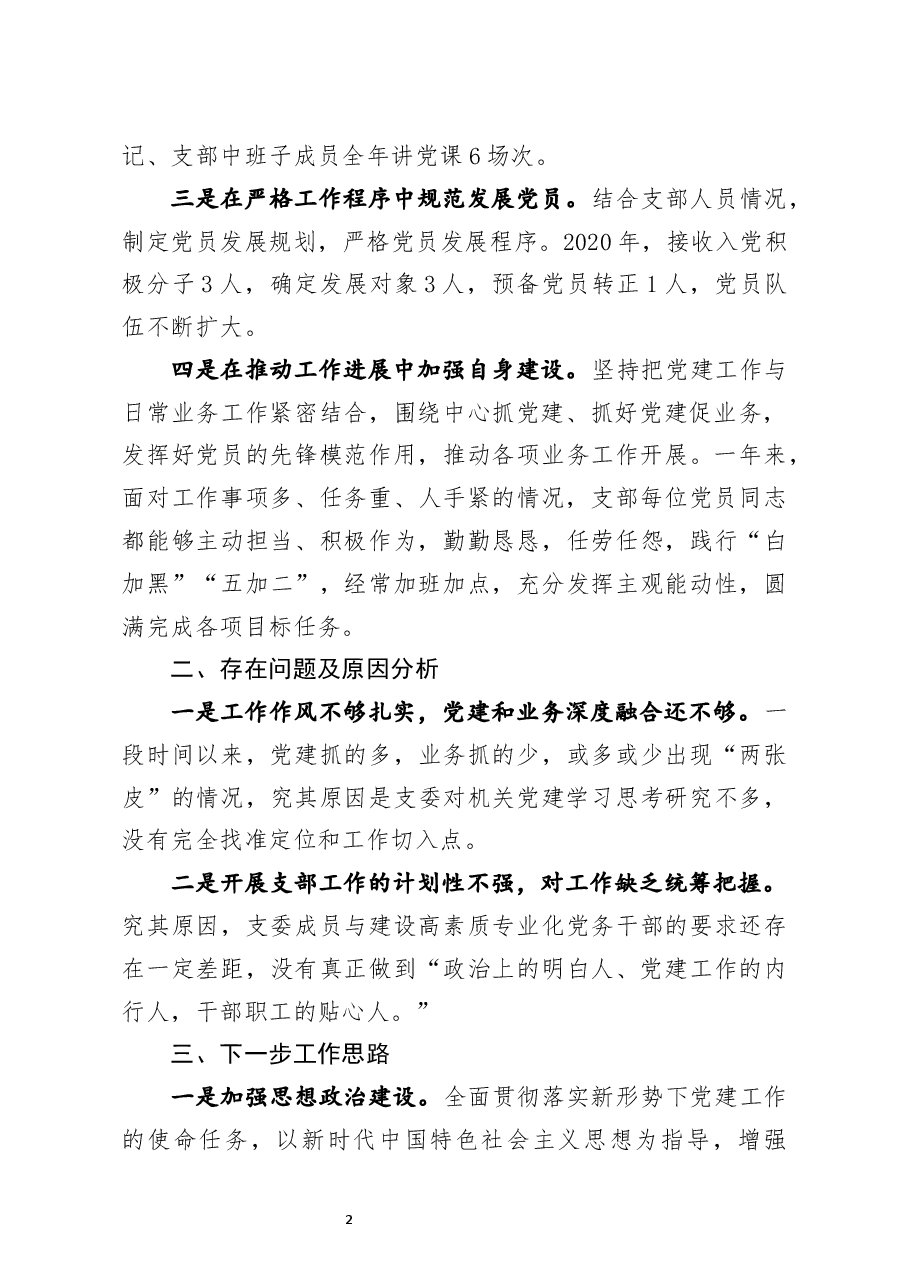 党支部2020年工作总结及2021年工作计划.docx,第2页预览