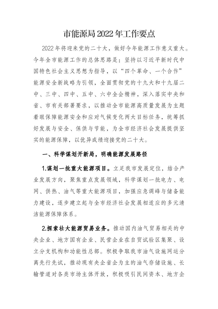 市能源局2022年工作要点.docx,第1页预览