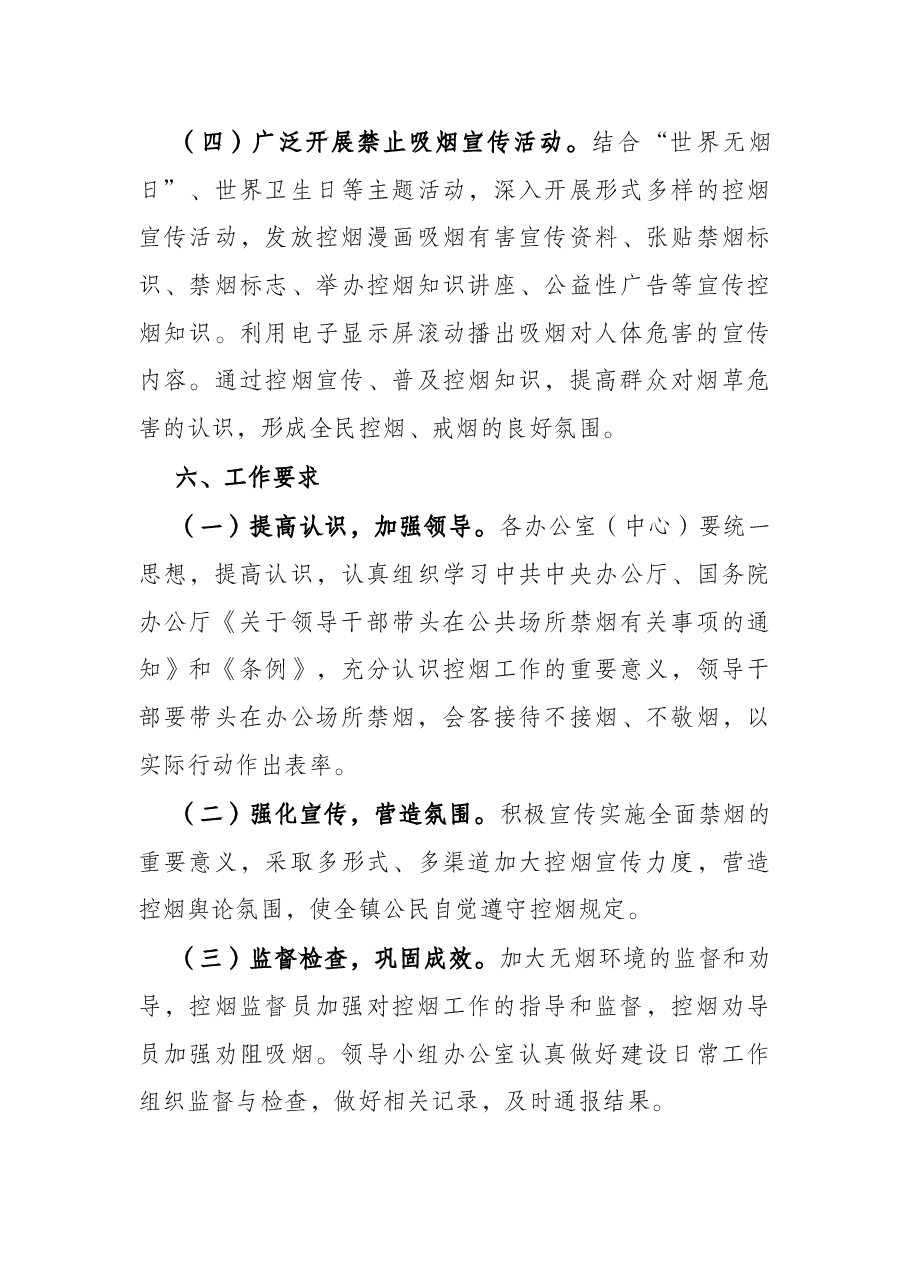 镇2022年无烟党政机关建设工作实施方案.docx,第4页预览